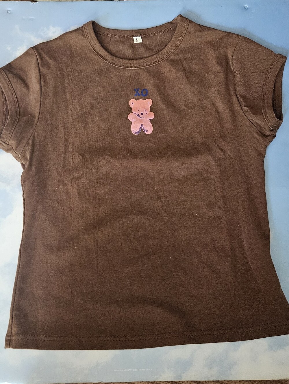 Teddy Bear Brown T-Shirt with Pink Bear Graphic